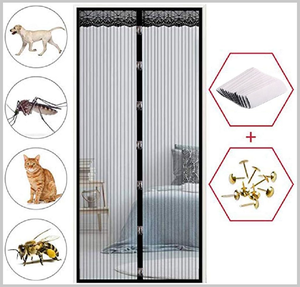 Pantalla de insectos de cocina con cierre automático de malla negra moderna, cortina magnética antimoscas, <span class=keywords><strong>imanes</strong></span> para <span class=keywords><strong>puerta</strong></span>, para <span class=keywords><strong>puerta</strong></span> <span class=keywords><strong>mosquitera</strong></span>, <span class=keywords><strong>mosquitera</strong></span> - Product Image 4