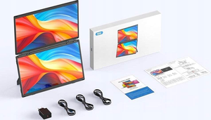 Moniteur d'ordinateur <span class=keywords><strong>portable</strong></span> pliable intelligent de 15,6 pouces pour jeux, écran double FHD, extension d'écran 1080P LCD IPS C, affichage triple écran - Product Image 3