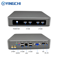 YINGCHI PC Mini Berkinerja Tinggi untuk Pendidikan Sekolah, Rumah, dan Pelajar, Intel Celeron J1900 4K VGA Layar Ganda Tipe-C SSD