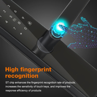 Tuya Wifi Smart Digital Door Lock Code Ic Card Smartphone App Desbloqueo Biométrico Huella digital Cerraduras inteligentes