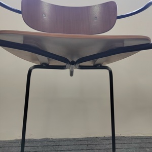 Silla de estilo nórdico con estructura de madera y metal. Silla de comedor con respaldo Silla de ocio industrial para el hogar Muebles minimalistas modernos - Product Image 4