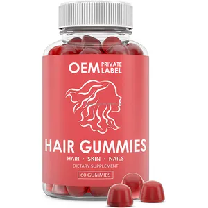 OEM ODM Biotin Gummies chế độ ăn uống bổ sung thúc đẩy tăng trưởng tóc Vitamin Vegan Biotin tóc Gummies