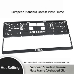 License Plate Frame,Euro Style <b>Plastic</b> Waterproof License Plate Frame with U-Shaped Clip - Customizable Logo <b>Strip</b> - Product Image 2