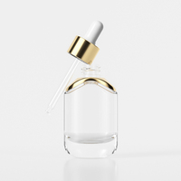 Botol Pompa Kaca Bening 15/30/50ml untuk Minyak Esensial, Perawatan Kulit, Parfum - Dapat Diisi Ulang, Logo Custom, Dikemas dalam Karton