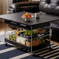 Table basse mobile pliable en bois de style minimaliste moderne et ensemble de meubles de salon pour petits appartements