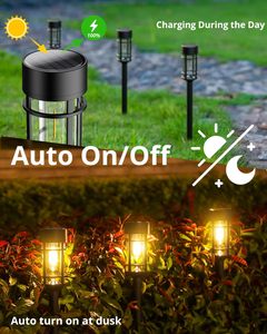 Lumières de voie <span class=keywords><strong>solaire</strong></span> <span class=keywords><strong>lampe</strong></span> extérieure de jardin IP65 éclairage paysager étanche pour décor de cour et de passerelle pour porche de patio extérieur - Product Image 4