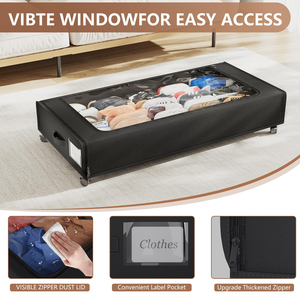 Under Bed <b>Storage</b> with Wheels Containers Underbed <b>Storage</b> with Lid for Clothes Blankets and <b>Shoe</b> Organizer Drawer - Product Image 4