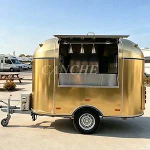 Chariot de nourriture mobile personnalisé en acier inoxydable pour café et bagels, vente chaude UE, remorque alimentaire de rue avec certification CE - Product Image 1