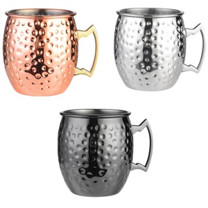 Caja de regalo de 4 piezas, taza de <span class=keywords><strong>cerveza</strong></span> de cobre chapada de alta calidad, caja de taza martillada, juego de tazas de mula de Moscú de cobre de regalo - Product Image 1