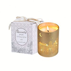 Vela Aromática de Cera de Soja con Luz LED y Diseño de Ciudad, Aromaterapia Romántica para el Día de la Madre, Regalo de Navidad y Uso en el Hogar - Product Image 5