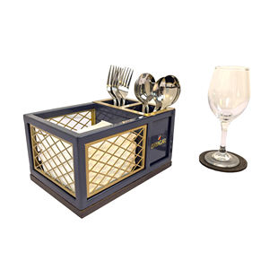 Restaurante de madera para condimentos Caddy Bar Contenedor para servir Bandeja de guarnición Condimento de mesa Caddy <span class=keywords><strong>Brugal</strong></span> Servilletero Caja de pañuelos - Product Image 1