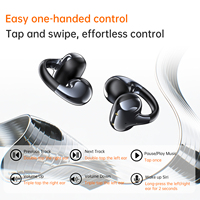 Écouteurs intra-auriculaires à clip ouvert avec traduction IA, anneau en cuivre de 11 mm, AB5756T V6.0, 180 mAh, directionnels, sans fuite, pour les appels professionnels en voyage