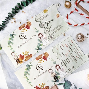 Invitation de mariage romantique coulissante : Illustration des mariés, décorations Quinceanera - Product Image 3