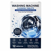 Tablettes nettoyantes effervescentes pour lave-linge – Détartrage puissant, nettoyage en profondeur du tambour, formule universelle, taches tenaces – 12 unités
