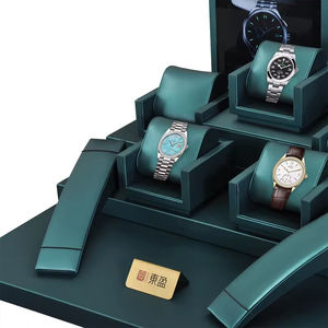 Factory Price Green Counter Window Display Tray Emerald Green Fiber Display for Jewelry Luxury <b>Watch</b> Store Display Rack - Product Image 2