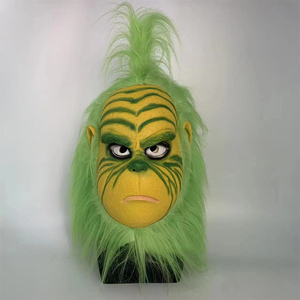 Sombrero y guantes con máscara de monstruo verde, accesorios de Cosplay de <span class=keywords><strong>ladrón</strong></span> de Navidad - Product Image 5