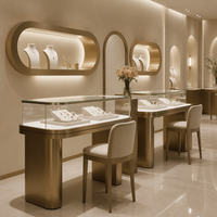 Présentoir à bijoux sur pied, vitrine en bois, métal et verre avec éclairage LED, fournisseur en gros pour centre commercial