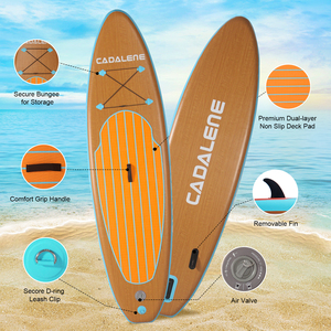 Planche à pagaie <span class=keywords><strong>gonflable</strong></span> à grain <span class=keywords><strong>de</strong></span> bois en PVC <span class=keywords><strong>de</strong></span> haute qualité Sup PaddleBoards pour le surf, la pêche et le yoga - Product Image 2