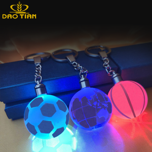 Wholesale K9 Clear Crystal Ball Keychain Glass Football Basket Ball Stones and Crystals Keychain for Souvenir Gift