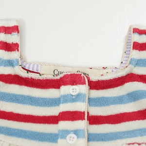 Vestito Estivo Casual Senza Maniche in Cotone con Bottoni per Bambine, Abito con Bretelle per <span class=keywords><strong>Neonata</strong></span>, Rosso e Blu a Righe - Product Image 6