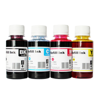 Topjet 100 ml 500 ml Premium Vives 6 Couleurs Compatible Encre de Recharge à Base de Teinture et d'Encre Pigmentée pour Imprimante Jet d'Encre Epson Canon HP Brother