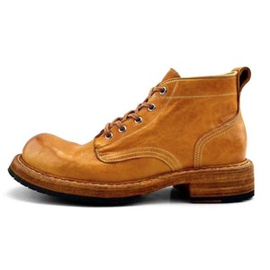 Zapatos de cuero de alta gama para hombre, botas de trabajo de cuero vacuno de primera calidad, botines retro de caña alta. - Product Image 5