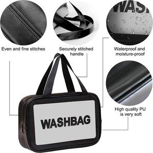 Sac de toilette transparent en PVC imperméable pour femmes et hommes, trousse de toilette, ensemble de 3 pièces, organiseur de maquillage, pochette cosmétique - Product Image 2