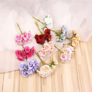 2024 gros décor personnalisé artificiel coloré décoration de noël petite coiffe de bouquet de fleurs de rose - Product Image 1