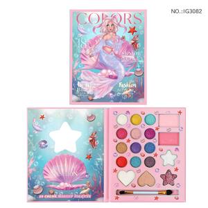 Mignon dessin animé sirène 18 couleurs nacré mat brillant blush multifonctionnel ombre à paupières plateau de maquillage - Product Image 5