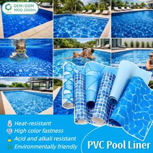 GAIA TEXTILE Revêtements de piscine en mosaïque durables et résistants en PVC de 1,5 mm antibactériens, anti-UV, imperméables, 2000 g/m² - Product Image 1