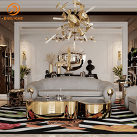 Luxuriöses Design Europäischer Stil Hochwertiges Nubukleder 1-2-3-Sitzer Sofa-Set Möbel Wohnzimmer