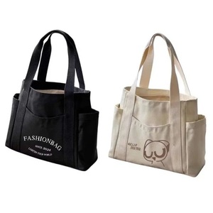 Custom Canvas <b>Tote</b> <b>Bag</b> <b>with</b> Multiple <b>Pockets</b> for Fashion & Daily Use Reusable Organizer <b>with</b> Custom Printing - Product Image 3