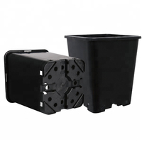 Fournisseur fiable de pots de fleurs en plastique carrés noirs pour pépinières, 2/3 gallons