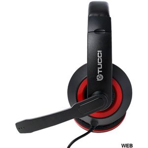 Auriculares para juegos Tucci X5 con micrófono, color negro y rojo - Product Image 4