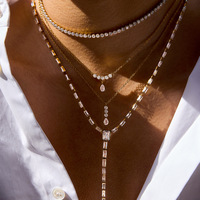 Colliers ras du cou tendance pour femmes en acier inoxydable plaqué or avec micro-inserts en zircon, chaîne à maillons, usage quotidien N616