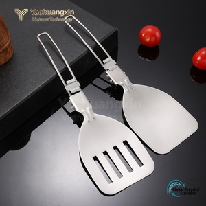 Ensemble de 4 spatules pliantes en acier inoxydable, ustensiles de cuisine portables pour le camping - Product Image 5