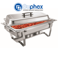Chauffe-Plat Économique Professionnel Buphex SS201 8L GN1/2x2 F433-2 en Acier Inoxydable pour Restaurants et Hôtels