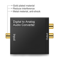 Convertidor de Audio Digital a Analógico 3.5, Coaxial, de Fibra Óptica a Analógico, Decodificador Spdif a Lotus, Carcasa de Aleación de Aluminio, Negro