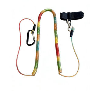 Accessoires de pêche : Lanière de sécurité rétractable en PU avec cordon en coton coloré, corde anti-perte à ressort pour équipement de pêche - Product Image 1
