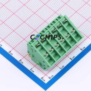 1190367 Spring Terminal Block Through hole Component (THT),P=5mm Connector ( Construction: 1x6P )( Pitch: 5mm )( Color: Green ) - Product Image 2
