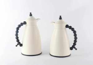 Ensemble de carafes isothermes de haute qualité 1L et 0.7L avec poignée <span class=keywords><strong>en</strong></span> perles imitation bois, cafetière arabe, carafe à thé thermique, style Moyen-Orient - Product Image 5