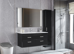 Sang trọng phòng tắm hiện đại Vanity tủ tường bằng gỗ Vanity đầu bảng điều chỉnh bằng đá cẩm thạch tủ phòng tắm với gương - Product Image 4