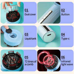 Spazzola Massaggiante Vibrante SHOmfrs con Vaporizzatore di Oli Essenziali, Nutre il Cuoio Capelluto, Allevia lo Stress e Cura i Capelli per una Lussuosa Cura dei Capelli - Product Image 6