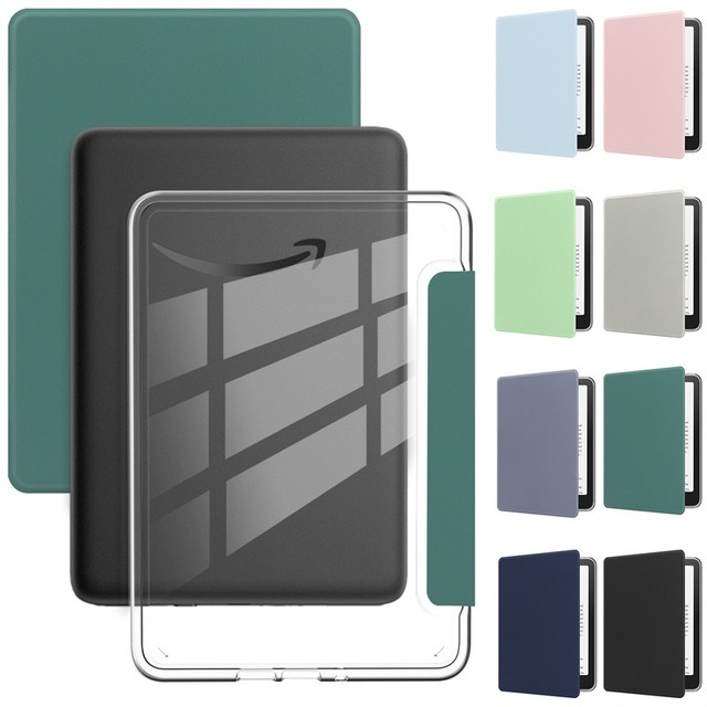 Custom Printable Transparent Back PU Leather Case for Kindle Paperwhite 7 Inch iPad 6 Inch Auto Sleep Wake Tablet Covers Cases