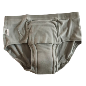 Wasserdichte Herren-Trainingshose Wiederverwendbare Erwachsenen-Windelhose Elastischer Bund Waschbare Graue Baumwoll-Windelhose - Product Image 3