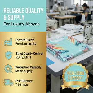 อาบายะห์พิมพ์ลายสำหรับผู้หญิง ทรงหลวม ยาวเต็มตัว สวมใส่ได้ทุกวัน รับผลิตแบรนด์ส่วนตัว - Product Image 6