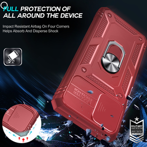 LeYi TPU PC con Slot per carta di credito porta anello di protezione della fotocamera Cover del telefono cellulare per Samsung <span class=keywords><strong>Galaxy</strong></span> <span class=keywords><strong>A12</strong></span> S25FE 5G - Product Image 6