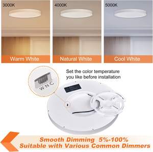 Lámpara de <span class=keywords><strong>Techo</strong></span> LED de Diseño Moderno, 3 Colores, 9 Pulgadas 18W, 12 Pulgadas 24W, 15 Pulgadas 30W, Montaje en Superficie para Sala de Estar, con Certificación ETL Energy Star - Product Image 5