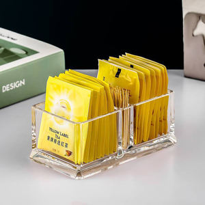 Nouveau cristal clair acrylique sucre thé café support cinq compartiments sucre caddies présentoir pour maison déco hôtel meubles - Product Image 4