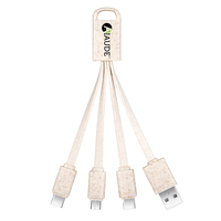 Gadgets Innovative Wheat Straw Eco Charging Cables 3 en 1 Usb Charging Cable Keychain Environmentally Friendly Degradable